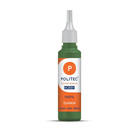 Pintura Textil Politec 30 Ml 617 Verde Olivo C/12