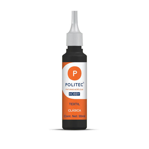 Pintura Textil Politec 30 Ml 625 Negro C/12