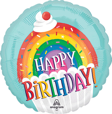 Globo Metálico 17C Rainbow Sprinkle Birthday