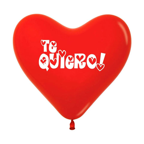 Globo Sempertex No. 12 Fashion Te Quiero Corazon Rojo C/50
