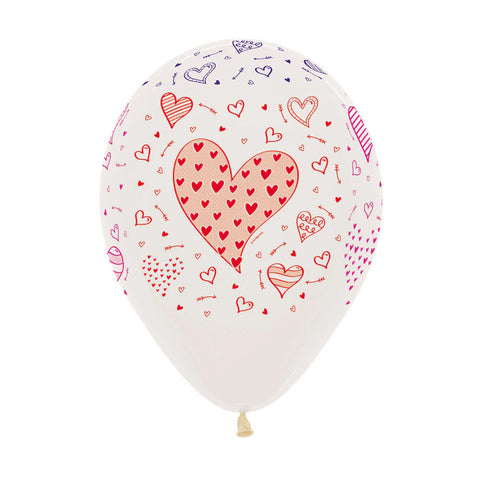 Globo Sempertex No. 12 Fashion Infinity Corazones y Flechas C/50