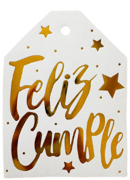 Tarjeta Tag Jumbo Party Max Foil Cumpleaños C/5