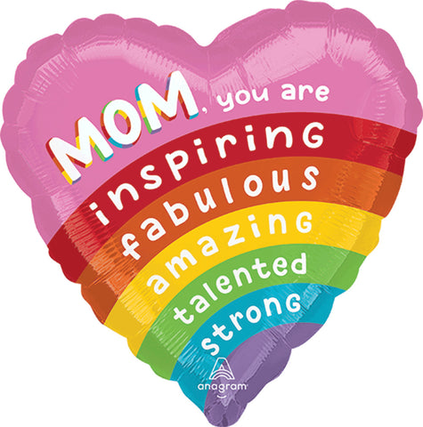 Globo Metálico 17h Brilliant Rainbow Mom