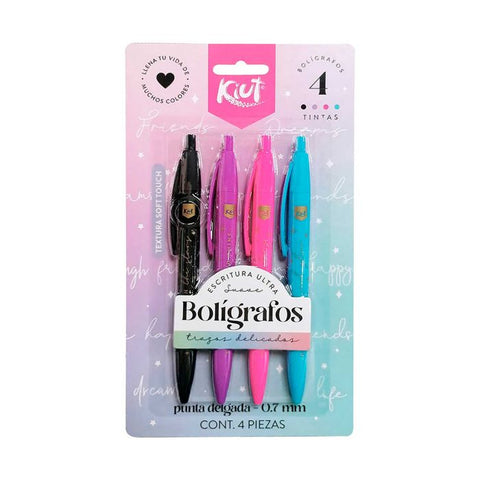 Boligrafos Kiut Blister X4 Surtido 556052