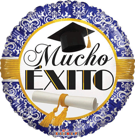 Globo Metálico 36C Mucho Exito Grad Azul