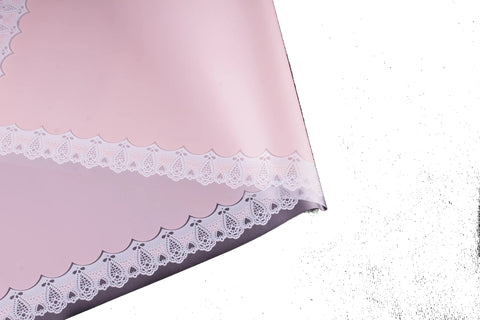 Papel Coreano Orilla Encaje Bco II C/20 Rosa 441