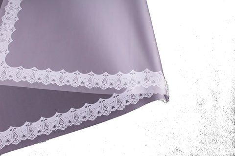 Papel Coreano Orilla Encaje Bco II C/20 Transparente 440