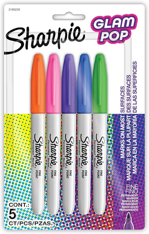 Sharpie Fino Glam Pop Nuevos Colores Tarjeta C/5