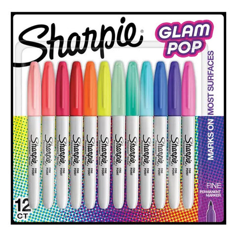 Sharpie Fino Glam Pop Nuevos Colores Tarjeta C/12