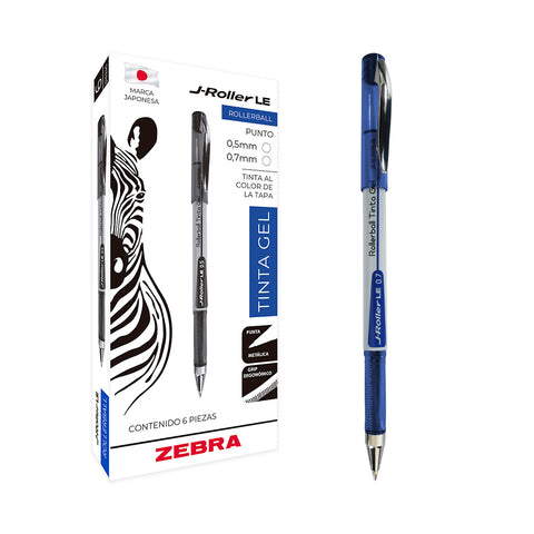 Bolígrafo Zebra J. Roller 7Mm Gel Azul 8001 LE C/6