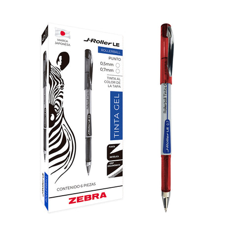 Bolígrafo Zebra J. Roller 7 Mm Gel Rojo 8002 LE C/6