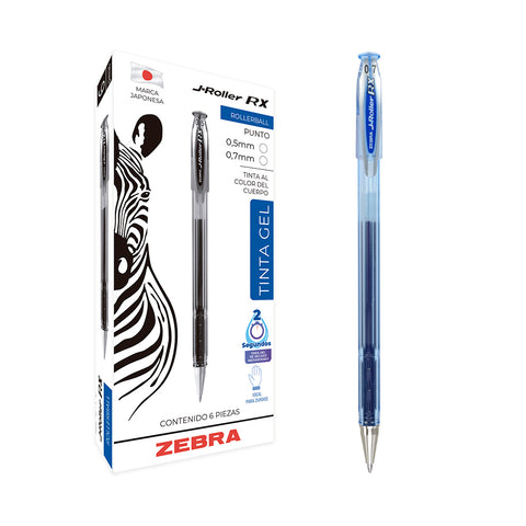 Bolígrafo Zebra J.Roller 7Mm Gel Azul 8001 Rx C/6