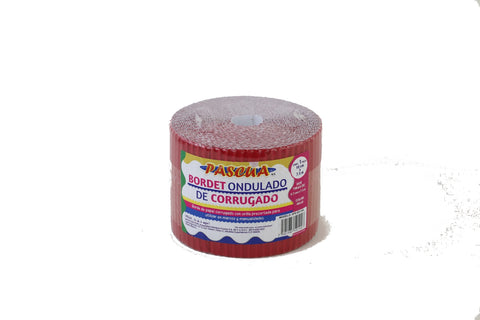 Papel Bordet Ondulado De Corrugado Rojo 10Cm X 7.5 Mt