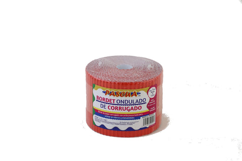 Papel Bordet Ondulado De Corrugado Naranja 10Cm X 7.5 Mt