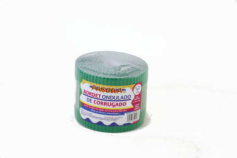 Papel Bordet Ondulado De Corrugado Verde Bandera 10Cm X 7.5 Mt