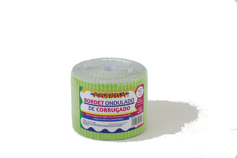 Papel Bordet Ondulado De Corrugado Verde Manzana 10Cm X 7.5 Mt