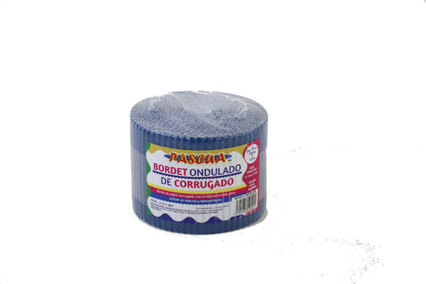 Papel Bordet Ondulado De Corrugado Azul Marino 10Cm X 7.5 Mt