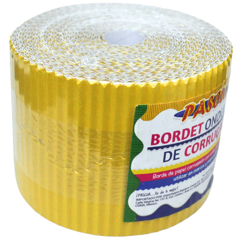 Papel Bordet Ondulado De Corrugado Amarillo mango 10Cm X 7.5 Mt