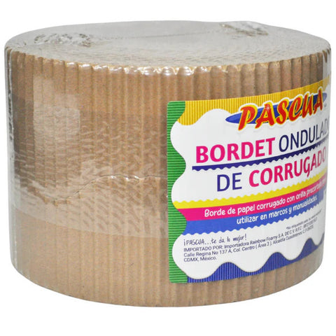 Papel Bordet Ondulado De Corrugado Natural 10Cm X 7.5 Mt