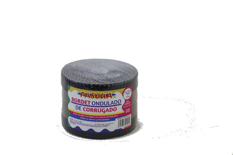 Papel Bordet Ondulado De Corrugado Negro 10Cm X 7.5 Mt