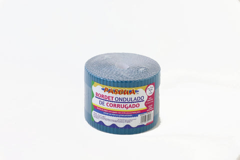 Papel Bordet Ondulado De Corrugado Azul Eléctrico 10Cm X 7.5 Mt