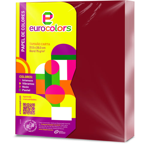 Hojas De Colores Eurocolors C/100 EC0098 Vino