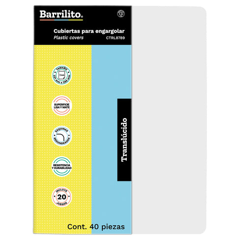 Pasta Barrilito Lisa Transparente T/Carta C/40