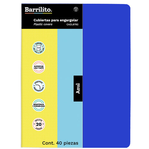 Pasta Barrilito Lisa Azul T/Carta C/40