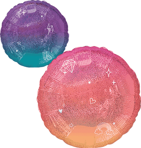 Globo Metálico 17C Sparkle Ombre