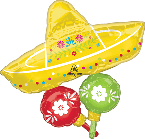 Globo Metálico Super Shape Viva La Party Sombrero