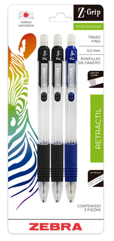 Lapicero Zebra Z-Grip 0.5Mm C/3 Blister