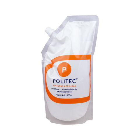 Pintura Acrílica Politec 1000Ml 301 Blanco Titanio Bolsa