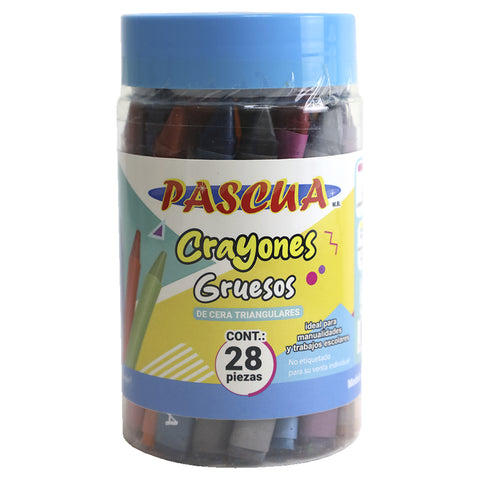 Crayón Pascua Bote Triangular Gruesos C/28 Pzs CRAG-TRI28B