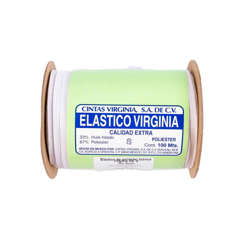 Elástico Poliéster Bco Virginia Bolsa C/ Cenefa 5M C/10 No. 8