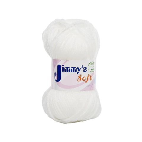Estambre Jimmy´s Soft Liso Blanco 901 6 Madejas C/50 G