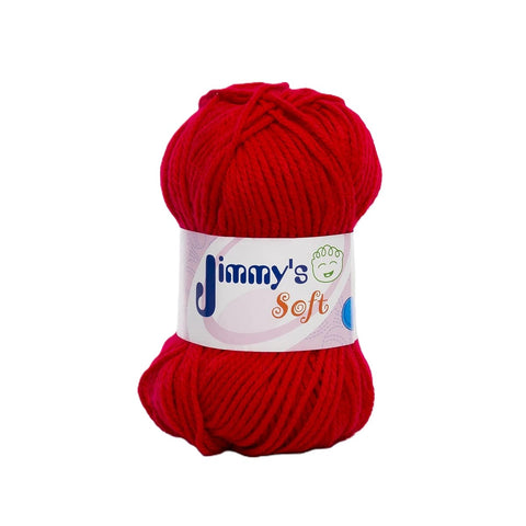 Estambre Jimmy´s Soft Liso Rojo 940 6 Madejas C/50 G