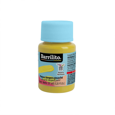 Pintura Tempera Barrilito 37 Ml Amarillo Oro C/6