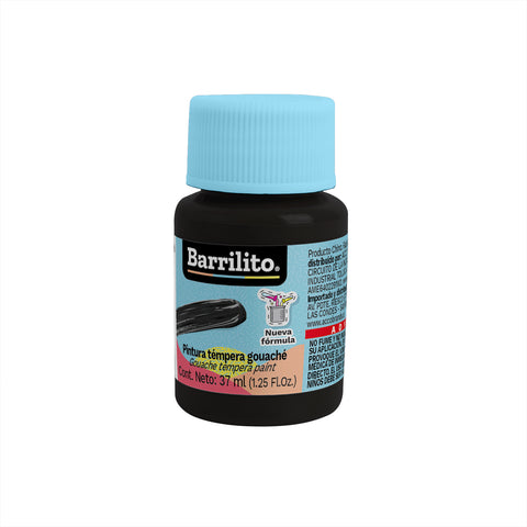 Pintura Tempera Barrilito 37 Ml Negro C/6
