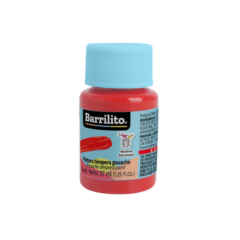 Pintura Tempera Barrilito 37 Ml Rojo C/6