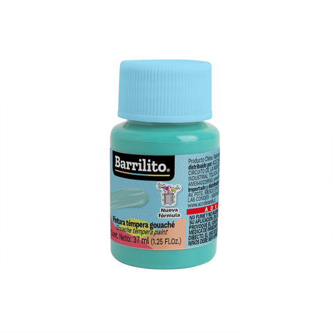 Pintura Tempera Barrilito 37 Ml Azul Turquesa C/6