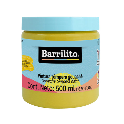 Pintura Tempera Barrilito 500 Ml Amarillo Oro