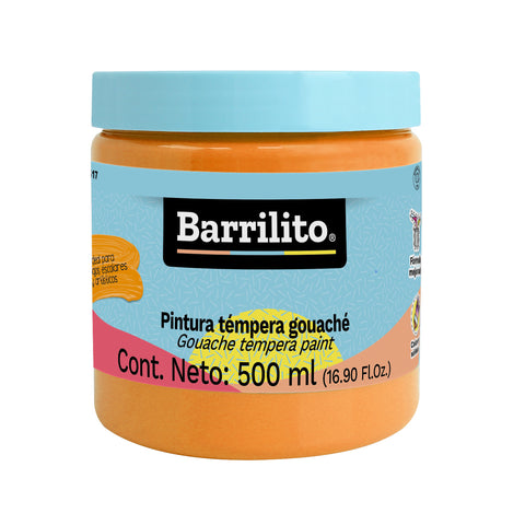 Pintura Tempera Barrilito 500 Ml Naranja