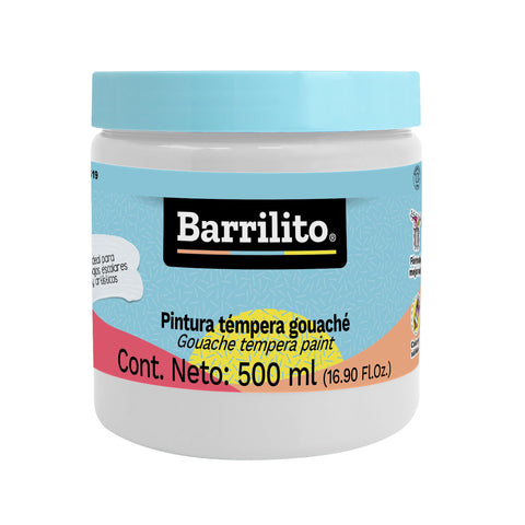 Pintura Tempera Barrilito 500 Ml Blanco