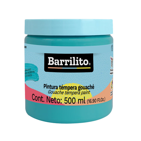 Pintura Tempera Barrilito 500 Ml Azul Turqueza