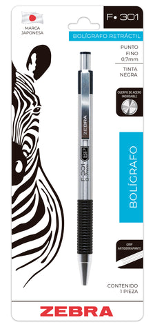 Bolígrafo Zebra F-301 Negro 0.7M 7019 Blister C/1