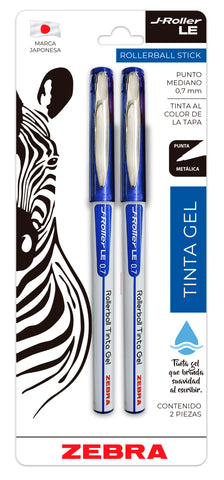 Bolígrafo Zebra J.Roller 7Mm Gel Azul 8021 Le Blister C/2