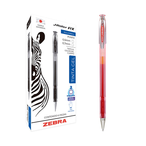 Bolígrafo Zebra J.Roller 5Mm Roja C/6