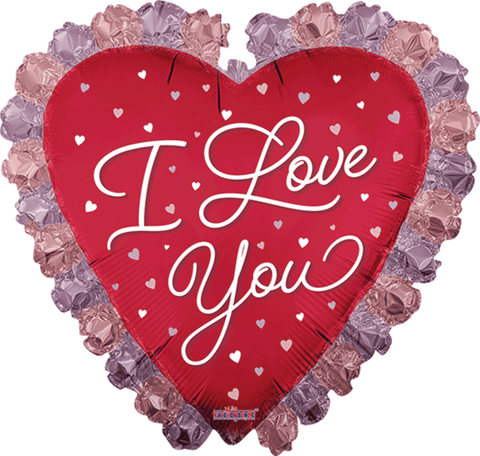 Globo Metalico Jumbo Te amo Heart With Ornament