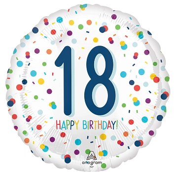 Globo Metalico 17C Confetti Birthday 18