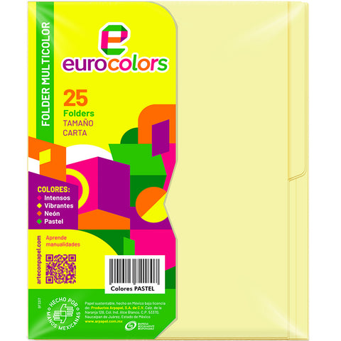 Folder Eurocolor Carta Amarillo Pastel PU0006 C/25